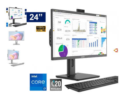 Computadora AIO Vastec PrimeOne 240 i7-14700, 16GB DDR5, 1TB SSD NMVe + Teclado Mouse Vastec KW105 Wireless